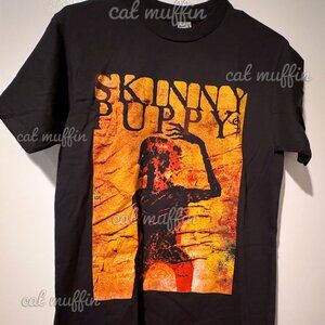 OFFICIAL SKINNY PUPPY SCORCHED MAN FINAL TOUR BLACK T SHIRT sz SMALL